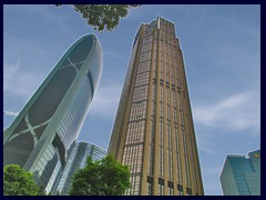 Pearl River Tower (310m, 71 floors) and The Pinnacle (360m, 60 floors). Built 2011 and 2012.
